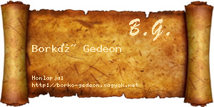 Borkó Gedeon névjegykártya